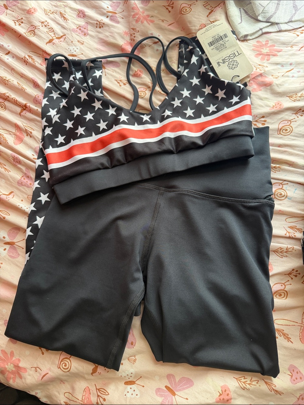 ISSI Athletic Top with Black, Red & White Flag Accent